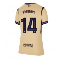 Barcelona Marcus Rashford #14 Koszulka Wyjazdowa damskie 2025-26 Krótki Rękaw